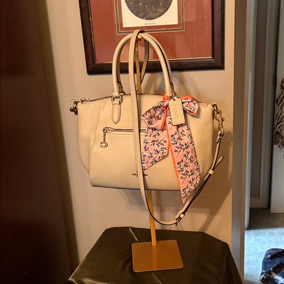 Coach Handbags - Coach Cream Elise Satchel in polished pebbled Leather E222-79316